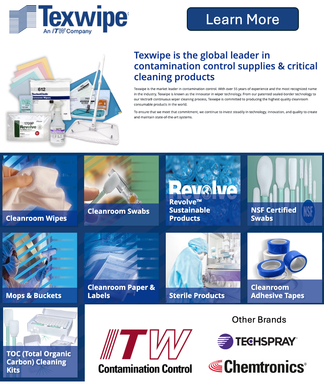 Texwipe Landing Page 250822